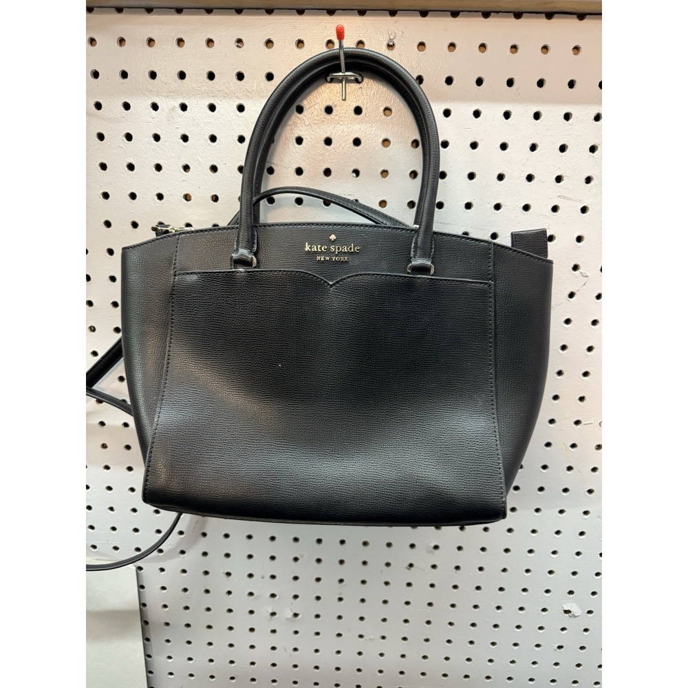 Kate Spade New York Frannie Black Medium Satchel Shoulder Tote Bag Handbag FLAWS